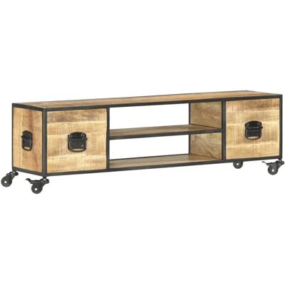 Bois Massif De Manguier Meuble Tv 130x30x39 Cm Armoire Basse Salon Vidaxl - Publicité Bois Massif De Manguier Meuble Tv 130x30x39 Cm Armoire Basse Salon Vidaxl - Publicité
