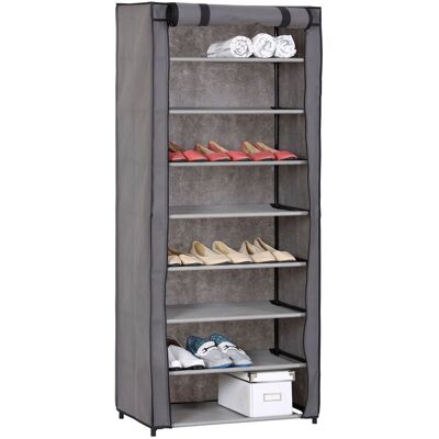 Idimex Meuble À Chaussures En Tissu Tamara 8 Tablettes - Publicité Idimex Meuble À Chaussures En Tissu Tamara 8 Tablettes - Publicité