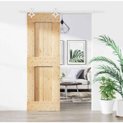 Porte Coulissante Naturel Et Blanc 70 X 210 Cm Vidaxl - Publicité Porte Coulissante Naturel Et Blanc 70 X 210 Cm Vidaxl - Publicité