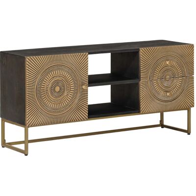 Meuble Tv Avec Tiroir Avec Étagère Laiton 105 X 30 X 50 Cm Vidaxl - Publicité Meuble Tv Avec Tiroir Avec Étagère Laiton 105 X 30 X 50 Cm Vidaxl - Publicité
