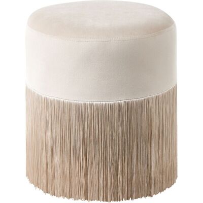 Beliani - Pouf - Virginia - Beige, Velours - Publicité Beliani - Pouf - Virginia - Beige, Velours - Publicité