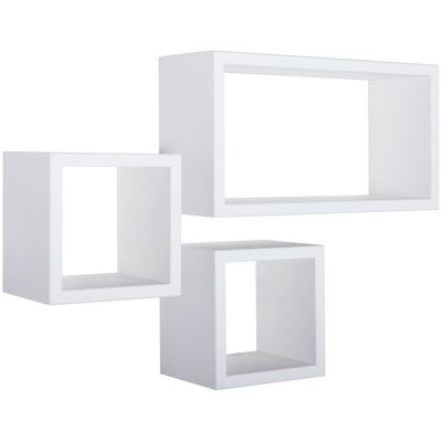 Sanitec Étagères À Mur Lot De 3 Pc Modulaires Blanc Mod. Tribù - Publicité Sanitec Étagères À Mur Lot De 3 Pc Modulaires Blanc Mod. Tribù - Publicité