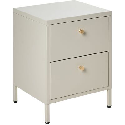 Beliani Table De Chevet Industrielle En Acier Avec 2 Tiroirs Meuble De Rangement Beige K - Publicité Beliani Table De Chevet Industrielle En Acier Avec 2 Tiroirs Meuble De Rangement Beige K - Publicité