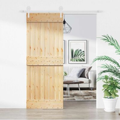 Porte Coulissante Naturel Et Blanc 80 X 210 Cm Vidaxl - Publicité Porte Coulissante Naturel Et Blanc 80 X 210 Cm Vidaxl - Publicité