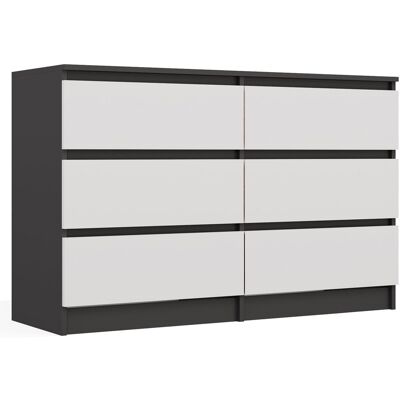 Sans Marque Commode Malwa M6 120 Anthracite / Blanc - Publicité Sans Marque Commode Malwa M6 120 Anthracite / Blanc - Publicité