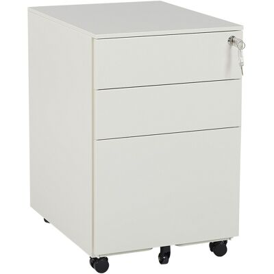 Beliani Caisson De Rangement À Roulettes Avec 3 Tiroirs En Acier Blanc Cassé Cami - Publicité Beliani Caisson De Rangement À Roulettes Avec 3 Tiroirs En Acier Blanc Cassé Cami - Publicité