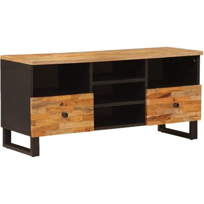 Meuble Tv Corona Marron 100 X 33 X 46 Cm Bois De Mangue Massif Vidaxl - Publicité Meuble Tv Corona Marron 100 X 33 X 46 Cm Bois De Mangue Massif Vidaxl - Publicité
