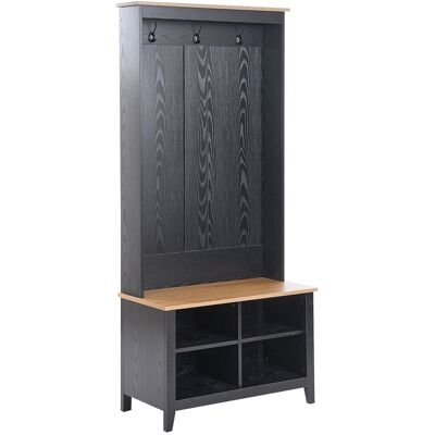 Beliani Rangement Pour Chaussures Avec Porte-Manteau En Mdf Avec 4 Compartiments 3 Croch - Publicité Beliani Rangement Pour Chaussures Avec Porte-Manteau En Mdf Avec 4 Compartiments 3 Croch - Publicité