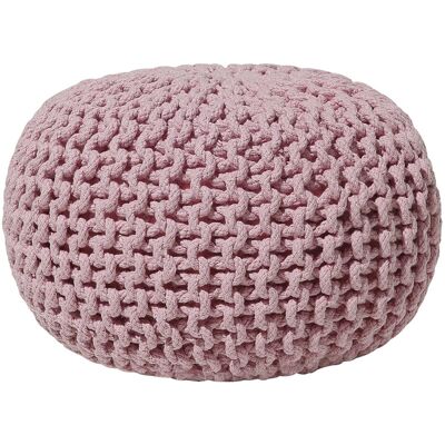 Ottoman en coton rose Beliani - Petit tabouret 40x25cm - Publicité Ottoman en coton rose Beliani - Petit tabouret 40x25cm - Publicité