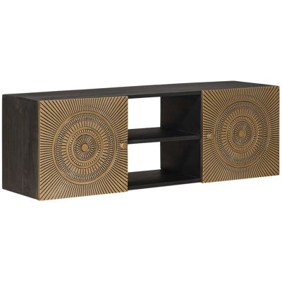 Meuble Tv Avec Étagère Avec Stockage Laiton 105 X 30 X 35 Cm Vidaxl - Publicité Meuble Tv Avec Étagère Avec Stockage Laiton 105 X 30 X 35 Cm Vidaxl - Publicité