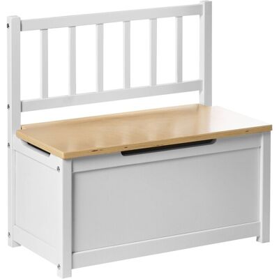 Beliani Banc Avec Rangement Scandinave En Contreplaqué De Pin Meuble Enfant Blanc Et Mar - Publicité Beliani Banc Avec Rangement Scandinave En Contreplaqué De Pin Meuble Enfant Blanc Et Mar - Publicité