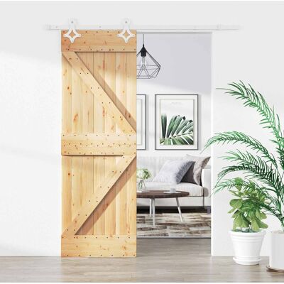 Porte Coulissante Naturel Et Blanc 70 X 210 Cm Vidaxl - Publicité Porte Coulissante Naturel Et Blanc 70 X 210 Cm Vidaxl - Publicité