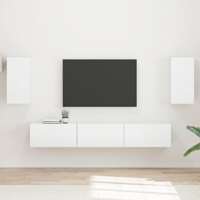 Ensemble Meuble Tv 5 Pcs Blanc Brillant Bois D'Ingénierie Vidaxl - Publicité Ensemble Meuble Tv 5 Pcs Blanc Brillant Bois D'Ingénierie Vidaxl - Publicité