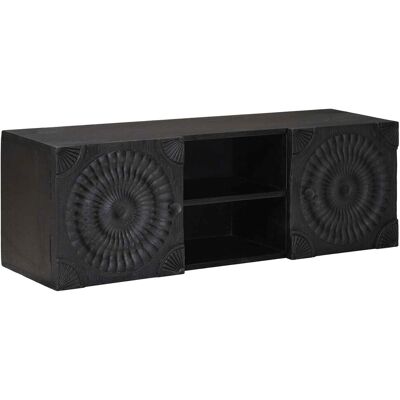 Meuble Tv Avec Étagère Avec Stockage Noir 105 X 30 X 35 Cm Vidaxl - Publicité Meuble Tv Avec Étagère Avec Stockage Noir 105 X 30 X 35 Cm Vidaxl - Publicité