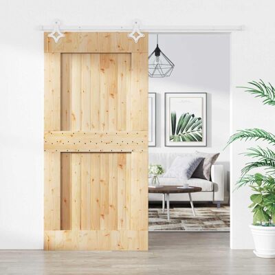Porte Coulissante Naturel Et Blanc 100 X 210 Cm Vidaxl - Publicité Porte Coulissante Naturel Et Blanc 100 X 210 Cm Vidaxl - Publicité