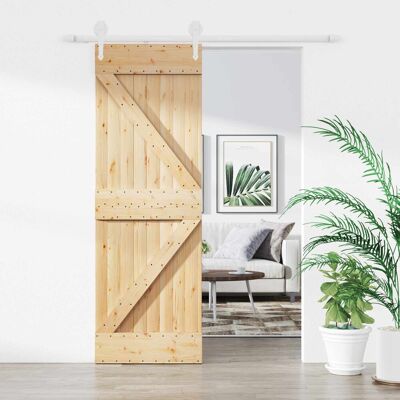 Porte Coulissante Naturel Et Blanc 70 X 210 Cm Vidaxl - Publicité Porte Coulissante Naturel Et Blanc 70 X 210 Cm Vidaxl - Publicité