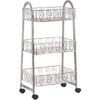Beliani Étagère De Salle De Bain Retro En Métal À 3 Niveaux Avec Roulettes Beige Clair Y - Publicité Beliani Étagère De Salle De Bain Retro En Métal À 3 Niveaux Avec Roulettes Beige Clair Y - Publicité