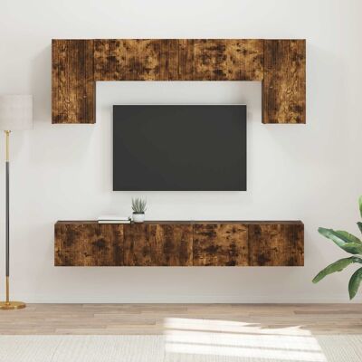 Ensemble Meuble Tv 4 Pcs Chêne Fumé Bois D'Ingénierie Vidaxl - Publicité Ensemble Meuble Tv 4 Pcs Chêne Fumé Bois D'Ingénierie Vidaxl - Publicité