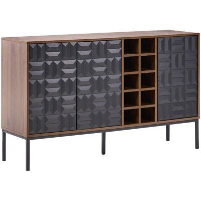 Beliani Armoire À Vin En Mdf Pieds En Métal Avec 3 Portes Et Étagères Casier À Bouteille - Publicité Beliani Armoire À Vin En Mdf Pieds En Métal Avec 3 Portes Et Étagères Casier À Bouteille - Publicité