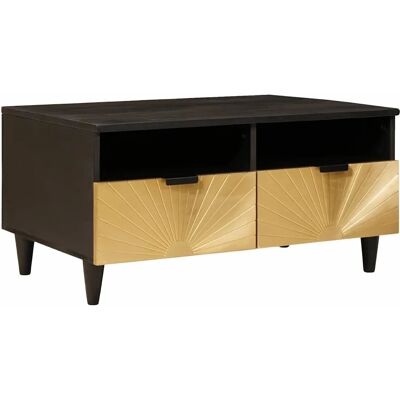 Table Basse Noir Et Or 40 X 33 X 46 Cm Bois D'Ingénierie Vidaxl - Publicité Table Basse Noir Et Or 40 X 33 X 46 Cm Bois D'Ingénierie Vidaxl - Publicité