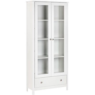 Beliani Armoire À Vitrine Décorative En Bois D'Ingénierie Buffet Salon Blanche - Publicité Beliani Armoire À Vitrine Décorative En Bois D'Ingénierie Buffet Salon Blanche - Publicité
