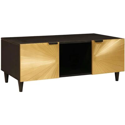 Table Basse Noir Et Or 100 X 54 X 40 Cm Bois D'Ingénierie Vidaxl - Publicité Table Basse Noir Et Or 100 X 54 X 40 Cm Bois D'Ingénierie Vidaxl - Publicité