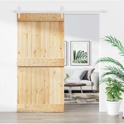 Porte Coulissante Naturel Et Blanc 100 X 210 Cm Vidaxl - Publicité Porte Coulissante Naturel Et Blanc 100 X 210 Cm Vidaxl - Publicité
