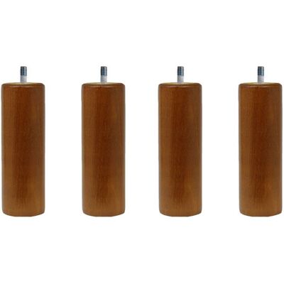 Promo Matelas - 4 Pieds Cylindriques 15 Cm Merisier Hêtre Massif - Publicité Promo Matelas - 4 Pieds Cylindriques 15 Cm Merisier Hêtre Massif - Publicité