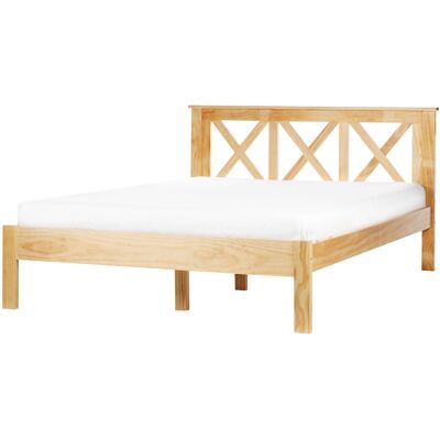 Beliani - Lit avec Structure en Bois de Pin 140x200cm - Style Scandinave - Publicité Beliani - Lit avec Structure en Bois de Pin 140x200cm - Style Scandinave - Publicité