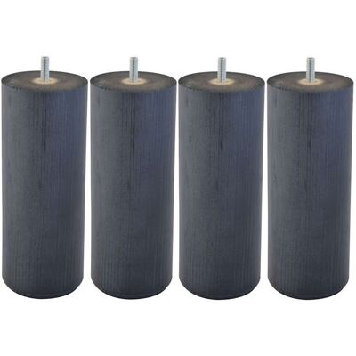 Promo Matelas 4 Pieds De Lit Cylindriques 15 Cm Gris Anthracite Hêtre Massif - Publicité Promo Matelas 4 Pieds De Lit Cylindriques 15 Cm Gris Anthracite Hêtre Massif - Publicité