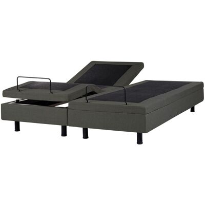 Beliani Lit Double Electrique Moderne Articulé Réglable Par Télécommande Sans Tête De Li - Publicité Beliani Lit Double Electrique Moderne Articulé Réglable Par Télécommande Sans Tête De Li - Publicité