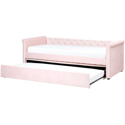 Lits gigogne en velours rose pastel Beliani - Mobilier pour enfants - Publicité Lits gigogne en velours rose pastel Beliani - Mobilier pour enfants - Publicité