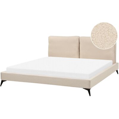 Lit Super King Beliani Tissu Bouclé - Lit - Publicité Lit Super King Beliani Tissu Bouclé - Lit - Publicité