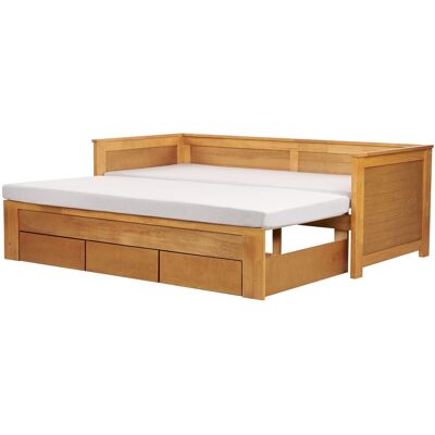 Cadre de lit Beliani avec rangement Bois de caoutchouc simple à King size 6ft - Lit - Publicité Cadre de lit Beliani avec rangement Bois de caoutchouc simple à King size 6ft - Lit - Publicité