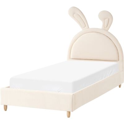 Beliani Lit Pour Enfants Moderne En Velours 90 X 200 Cm Rembourré Sommier À Lattes Tête - Publicité Beliani Lit Pour Enfants Moderne En Velours 90 X 200 Cm Rembourré Sommier À Lattes Tête - Publicité
