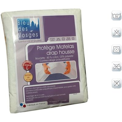 Nuit Des Vosges Protège Matelas Imperméable Anouck Bouclette 140x190 - Publicité Nuit Des Vosges Protège Matelas Imperméable Anouck Bouclette 140x190 - Publicité
