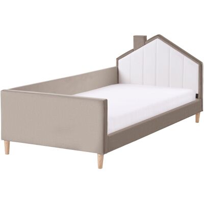 Beliani Lit Simple Moderne En Velours Pour Enfant 90 X 200 Cm Avec Cadre Lattes Rembourr - Publicité Beliani Lit Simple Moderne En Velours Pour Enfant 90 X 200 Cm Avec Cadre Lattes Rembourr - Publicité