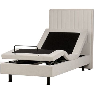 Beliani Lit Simple Ajustable Moderne En Tissu 90 X 200 Cm Electrique Réglable Avec Téléc - Publicité Beliani Lit Simple Ajustable Moderne En Tissu 90 X 200 Cm Electrique Réglable Avec Téléc - Publicité
