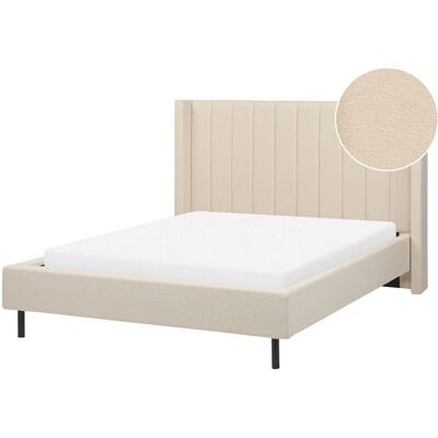 Cadre de lit double Beliani Beige Boucle - VILLETTE Lit Double EU - Publicité Cadre de lit double Beliani Beige Boucle - VILLETTE Lit Double EU - Publicité