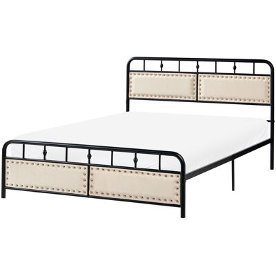 Beliani Lit Double En Métal Traditionnel Moderne 140 X 200 Cm Sommier À Lattes Chambre À - Publicité Beliani Lit Double En Métal Traditionnel Moderne 140 X 200 Cm Sommier À Lattes Chambre À - Publicité