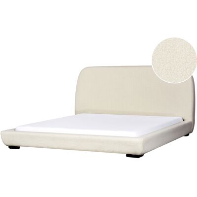 Lit Beliani avec Revêtement Bouclé Beige - Style Traditionnel - Publicité Lit Beliani avec Revêtement Bouclé Beige - Style Traditionnel - Publicité
