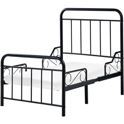 Beliani Lit Extensible Moderne En Fer 90/130/160 X 200 Cm Avec Sommier À Lattes Meuble C - Publicité Beliani Lit Extensible Moderne En Fer 90/130/160 X 200 Cm Avec Sommier À Lattes Meuble C - Publicité