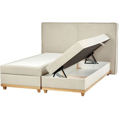 Lit Continental King Size Beliani avec Rangement - Publicité Lit Continental King Size Beliani avec Rangement - Publicité