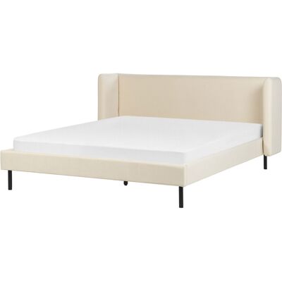 Lit Beliani ARETTE - Velours Beige Clair - Taille King UE - Lit - Publicité Lit Beliani ARETTE - Velours Beige Clair - Taille King UE - Lit - Publicité