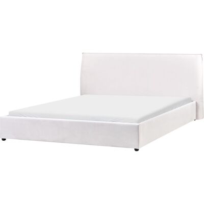Beliani Lit Double Rembourré 180 X 200 Cm En Velours Blanc Cassé Lavaur - Publicité Beliani Lit Double Rembourré 180 X 200 Cm En Velours Blanc Cassé Lavaur - Publicité