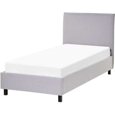 Beliani - Lit Simple - Sennez - 90x200 Cm, En Tissu, Gris - Publicité Beliani - Lit Simple - Sennez - 90x200 Cm, En Tissu, Gris - Publicité