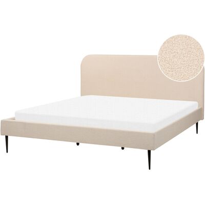 Lit Beliani Enveloppe Bouclé Beige Taille King Européenne - Lit - Publicité Lit Beliani Enveloppe Bouclé Beige Taille King Européenne - Lit - Publicité