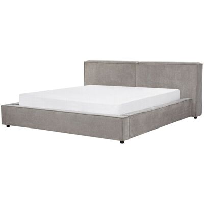 Beliani Lit À Eau Classique Rembourré 180 X 200 Cm En Tissu Gris Linards - Publicité Beliani Lit À Eau Classique Rembourré 180 X 200 Cm En Tissu Gris Linards - Publicité
