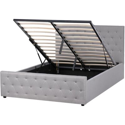 Beliani - Amiens - Gris - 151x217x109 cm - Bed - Publicité Beliani - Amiens - Gris - 151x217x109 cm - Bed - Publicité