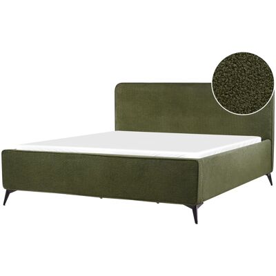 Beliani Lit Double Moderne En Bouclé 180 X 200 Cm Cadre De Lit Pieds En Métal Noir Chamb - Publicité Beliani Lit Double Moderne En Bouclé 180 X 200 Cm Cadre De Lit Pieds En Métal Noir Chamb - Publicité